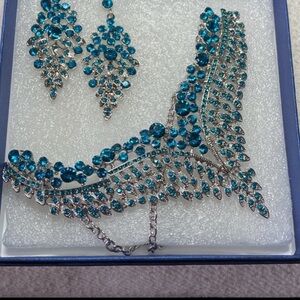 Peacock Blue Necklace / Earring